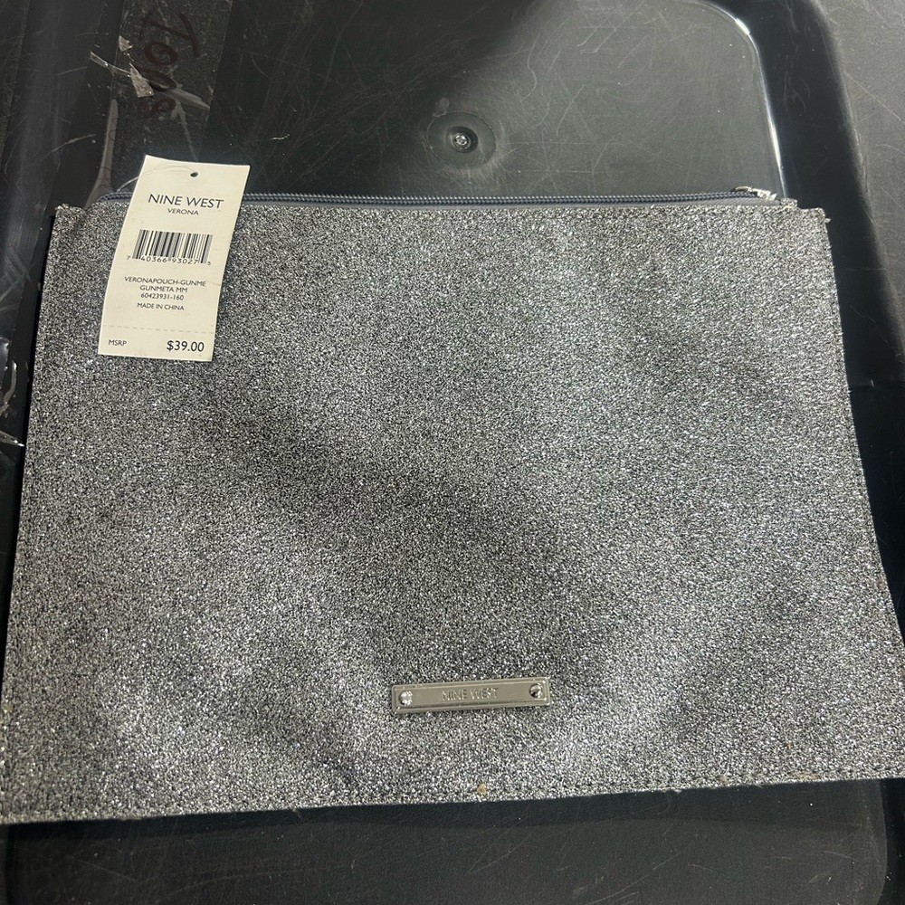 Nine West Glittering Silver Wristlet